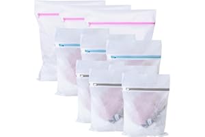 DHISPERARES 10 Stück Sacchetti per Bucato in Rete, 3 Misure Sacchetti Rete Biancheria, Sacchetto Lavanderia con Cerniera, Retina Borse da Lavatrice Biancheria, Sacchetto per Lavatrice da Maglioni, Camicie, Intima