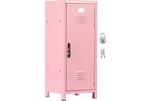 BAODBF Mini -Schließfach mit Schloss und Schlüssel rostbrichtem Metall Kleiner Schließfach tragbares Mini -Schließschrank Praktische -Speicher Locker mit Fächern für Desktop -Mädchen Jungen(Rosa)