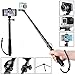 Produktbild Racksoy Selfiestick Teleskop Selfie-Stange (Abnehmbare Endkappe) 43"/110cm Erweiterbar Monopod Self-Portrait Pole mit Metal Stativ + Bluetooth Auslöser geeigent für Smartphone, DSLR Digital Kamera, Gopro Hero Serien, Action Cam SJCAM Serien, RICOH THETA 360 °, GeekPro usw.