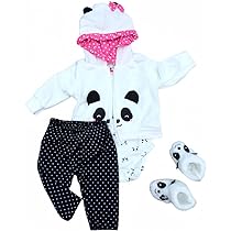 Set Vestiti Per Bambole Reborn Da 50-55 Cm &ndash; 5 Pezzi + Ciuccio Magnetico E Giraffa Giocattolo, Completo Outfit