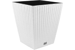 PROSPERPLAST Rato 16,3l pot avec insert 22,5 x 22,5 x 42 cm blanc