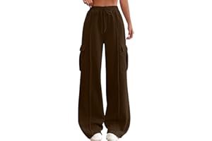 HSUAYEUD Women's Wide Leg Sweatpants 2024 High Waisted Baggy Ausgestellte Hose Kordelzug Athletische Jogger Elastische Erhöhte aktive Hose