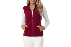 fuinloth Chaleco de Forro Polar Mujer,Termico Invierno Chaqueta sin Mangas con Bolsillos con Cremallera