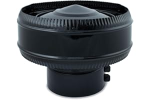 CAEXVEN Sombrerete Antirevocante CAEXVEN 100mm | Acero Reforzado Negro | Protección Total contra Viento y Lluvia | Fabricado en España