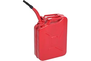Bonnlo 20 Litres Fuel Oil Storage Can Petrol Diesel Tank with Spout, 0.6 mm Body Thickness (Red)
