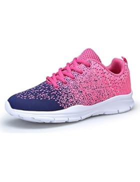 KOUDYEN Damen Laufschuhe Atmungsaktiv Turnschuhe Schnürer Sportschuhe Sneaker