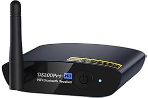 1Mii DS200Pro Bluetooth 5.3 Audio Receiver with Audiophile 384 kHz / 32 bit Decoding DAC | LDAC aptX HD, Long Range Hi-Fi Bluetooth Audio Adapter for Streaming to Home Stereo, AV Receiver, Amplifier