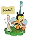 Produktbild Zahnbürstenhalter / Zahnputzuhr - Biene incl. Name - mit Sanduhr + Zahnbürste - aus Holz - Badezimmer Bad Kinderzahnbürste / Mädchen Jungen - Tiere Honig Bienen - für Kinder / zum Zähneputzen für 1 Minute