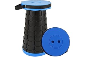 CAIYUANGJ Taburete Plegable para Acampar, Ajustable Taburete Telescópico, Camping Taburete Telescópico, Taburetes Plegables Retráctiles, Taburete Telescópico Portátil, para Acampar al Aire Libre,Pesca (Azul)