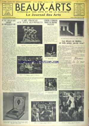 Download BEAUX-ARTS [No 170] du 03/04/1936 - L'ART FRANCAIS AUX JEUX OLYMPIQUES - LES DECORS DE THEATRE EN TOILE PEINTE ONT-ILS VECU - DAMES DE LA MER - L'UNIVERSITE DES PROFESSEURS DE COUT - EXPOSITION D'ETHNOGRAPHIE TOUAREG ET DE PREHISTOIRE SAHARIENNE