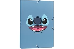 Grupo Erik Carpeta Escolar A4 Stitch - Carpeta Solapas de Tapa Dura con Gomas | Stitch Regalos, Carpetas Archivadoras para Niños y Niñas