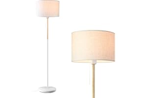 LALISU Stehlampe Vintage LED Lampe Stehlampe Wohnzimmer Modern Design E27, 152cm Classic Standlampe für Wohnzimmer, Schlafzimmer, Büro, Hotel (Weiß)