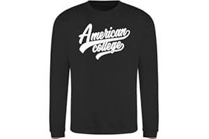 AMERICAN COLLEGE USA Bluza Sweter z nadrukiem Ciepłe ubrania Unisex Dzieci Chłopcy i Dziewczęta Casual Model ACSCRW1 Czarny 10 Lat, czarny, 10 lat