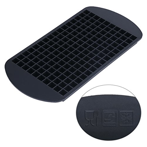Belmalia Eiswürfelform Silikon, 160 Mini Eiswürfel, 24 x 12 x 1 cm Schwarz
