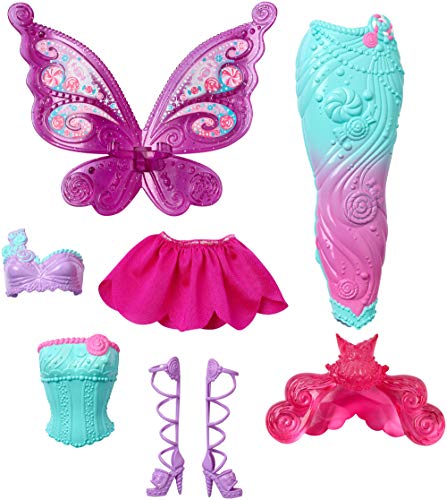 Barbie DHC39 - Dreamtopia 3-in-1 Fantasie Puppe, Fee, Meerjungfrau und Prinzessin, Geschenk Set mit 3 Outfits und Zubehör, Puppen und Mädchen Spielzeug ab 3 Jahren - 4