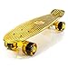 Produktbild Vibe® Mini-Skateboard aus Kunststoff im Retro-Stil Skater 56 x 15 cm, gesamtes Skateboard inklusive 7 ABEC-Rollen - große Farbauswahl, Chromfarben/Gold