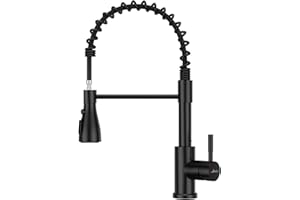 APPASO Wasserhahn Küche Schwarz, Hochdruck Küchenarmatur mit Brause, Mischbatterie Küche mit 3 Strahlarten, 360° Drehbar Spültischarmatur für Küche -Bleifrei/Nickelfrei Edelstahl | Schwarz