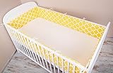 Bettumrandung Nest Kopfschutz Nestchen 420x30cm, 360x30cm, 180×30 cm Bettnestchen Baby Kantenschutz Bettausstattung Indien Gelb - 2