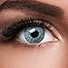 Produktbild GLAMVUE Mauritius Blue + Behälter I Sehr stark deckende natürliche blaue Kontaktlinsen farbig I 1 Paar (2 Stück) I DIA 14.00 I ohne Stärke