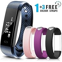 AIMIUVEI Fitness Tracker Smartwatch Orologio Fitness con 3 Cinturini Colorati, Monitoraggio del Sonno, Pedometro da Polso, Braccialetto Fitness Donna/Uomo per iPhone Samsung Huawei Android iOS.