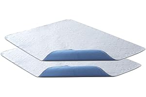 Bedecor Pack of 2 Kylie Sheets 86x132cm, Washable Bed Pad Protector, Waterproof Bed Wetting Mats, Kylie Bed Protectors, Blue