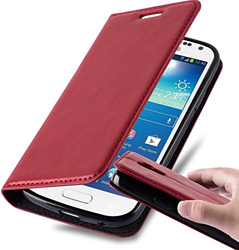 Samsung Galaxy S5 / S5 NEO HÃ¼lle in ROT von Cadorabo - HandyhÃ¼lle mit unsichtbarem Magnetverschluss Standfunktion und Kartenfach Case Cover SchutzhÃ¼lle Etui Tasche Book Klapp Style in APFEL ROT