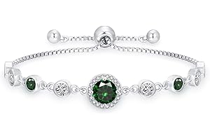 Loutade Srebrna bransoletka damska z cyrkonią Cubic, regulowana długość 12-25 cm, z cyrkoniami, prezent na Boże Narodzenie, Dzień Matki