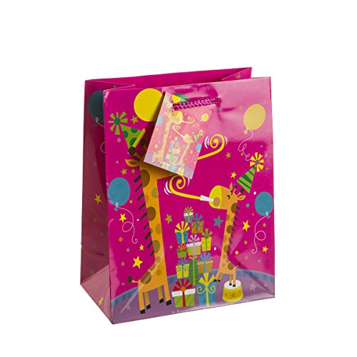 TSI 86014 Geschenkbeutel Tierparty, 12er Packung, Größe: Mittel (23 x 18 x 10 cm) - 4