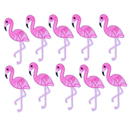 Yalulu 20 Stück Flamingos Patches Aufnäher Aufbügler Applikation zum aufbügeln Set Tattoo Patches Bügelbild Sticker Aufnäher Aufbügler Patch