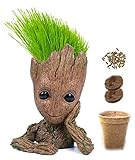 🌱🌿KIT COMPLETO : Incluye : La figurita Groot de 15 cm, las semillas de avena, 1 bote de cultivo biodegradable + 2 pastillas de turba gruesa. KIT LISTO PARA CRECER Verdadero con el compromiso: Satisfecho o reembolsado.