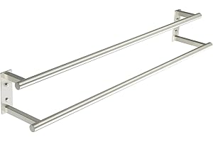 Mooche Brushed Towel Rail Wall Mounted, Bathroom Towel Holder Double Towel Rack for Bathroom, SUS304 Stainless Steel 800MM Towel Shelf Double Towel Bars for Hotel,Kitchen,Drawing Room,Toilet