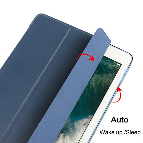 Batianda iPad 9.7 2017 Smart Case Hülle Schutzhülle Tasche mit Leichte Ständer und Auto Schlaf / Wach Funktion für 9,7 Zoll iPad 2017,Navy Blau - 6