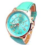 Fall Material: Acryl Männlicher PU-Ledergürtel-beiläufige Art und Weise passt drei Sechs-Stiftquarz-Uhr-Minze auf