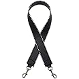 Crossbody Purse Strap Faux Leather Shoulder-Strap Bead Replacement-Strap For Handbag With Gold Silver Hardware Black(Silver Bead)