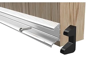 LOWENERGIE Stormguard Double Fin Door Rain Deflector Seal Water Weather Bar Drip Board UPVC Timber 914mm (Silver)