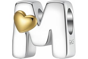 LONGLUCK A-Z Love Letter Charm Beads, plata de ley S925, para pulsera Pandora, collar, regalos de joyería para mujer