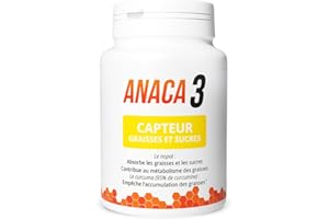 Anaca 3 - Capteur De Graisse Et Sucres - Complément Alimentaire - Destockage(2) Des Graisses - Chrome, Zinc, Curcumine & Nopal - Programme Minceur 30 Jours - Fabriqué En France - 60 Gélules