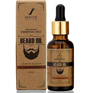 Spruce Shave Club Beard Oil For Beard Growth (30ml) - Cedarwood & Mandarin - 9 Natural Oils For Beard Growth