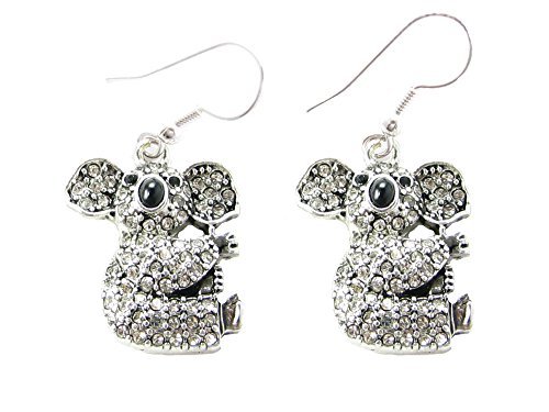 Silver Crystal Earring Le Meilleur Prix Dans Amazon Savemoney Es - koala bear black clear crystals silver fashion dangle earrings jewelry by sports accessory store
