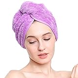 cimary turbante, cabello seco paño, toalla de cabeza, Absorbent Large Hair turbante Wrap Towel Fast drying, morado, talla única