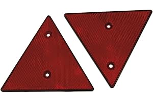 Spotlight Lot de 2 catadioptres Triangulaire à Fixer/Réflecteur Triangulaire, cataphote - Coloris : Rouge - Dimensions : 155x135mm - Forme : Triangulaire - Accessoires universels pour remorque