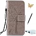 Produktbild Sony Xperia Z5 Compact/Z5 Mini Hülle, TOUCASA® Vintage/Retro Bookstyle Lederhülle Handyhülle PU Leder Flip Tasche Case Niedlich Katzen und Bäume Muster mit Stand-Funktion Kredit Kartenfächer und Magnetverschluss Brieftasche Tasche Wallet Case für Sony Xperia Z5 Compact/Z5 Mini + 1 x Eingabestift + 1 x Glitzer Staub Stecker, Grau