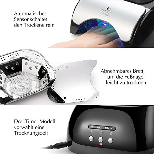 Nageltrockner USpicy 48W UV LED-Nagellampe Lichthärtungsgerät 10s Schnelltrocken Lüfter Ventilator für Nägel Nailart Drei Timer mit Sensor - 7