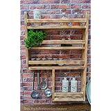 Gewürzregal aus Holz mit noch mehr Platz - hergestellt aus recyceltem Altholz - Upcycling Regal -
