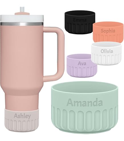 Dreamy Gradient Silicone Boot For Stanley 40oz & 30oz Tumblers - Metallic Shimmer Protective Sleeve (Violet Petal) - View #3