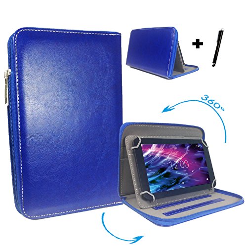 Jay-Tech XTE7D / 17,8 cm / 7.0 " Tablet Pc Tasche mit Drehfunktion + Touch Pen - 360° 7 Zoll Reißverschluss Blau