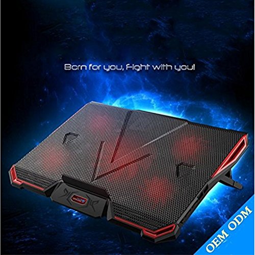 DDSS Notebook Cooling Pad, 12 „-17“ Laptop-Gaming-Cooling Pad, leise Lüfter 5, LED-Lampe, und zwei USB 2.0-Anschlüsse, verstellbare Halterung - 4