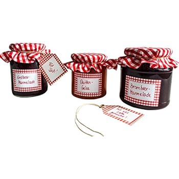 KitchenCraft Etichette Per Marmellata - 30 Pezzi 9x4.5cm, Tema Frutteto | Autoadesive, Rosso/Bianco - Foto 4