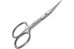 Jestilo Stainless Steel Nail Scissors for Women and Men, Professional Cuticle Scissor, Multi Purpose with Sharp Pointed Curved Tips for Finger Nails, Toe Nails, Nose Hair, Moustache and Beard