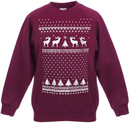 Jolly Clothing Childrens Glow In The Dark Reindeer Christmas Sweater (L - Age 9/11)